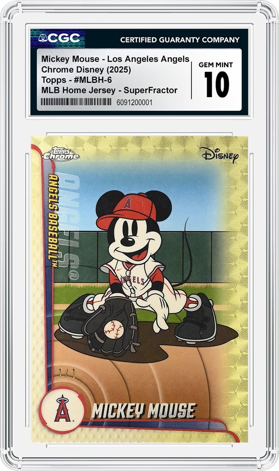 CGC-certified Topps Chrome MLB Mickey Mouse SuperFractor Offered